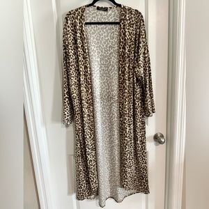 Leopard Print Long Kimono Maverick The Collection XL‎ in EUC!